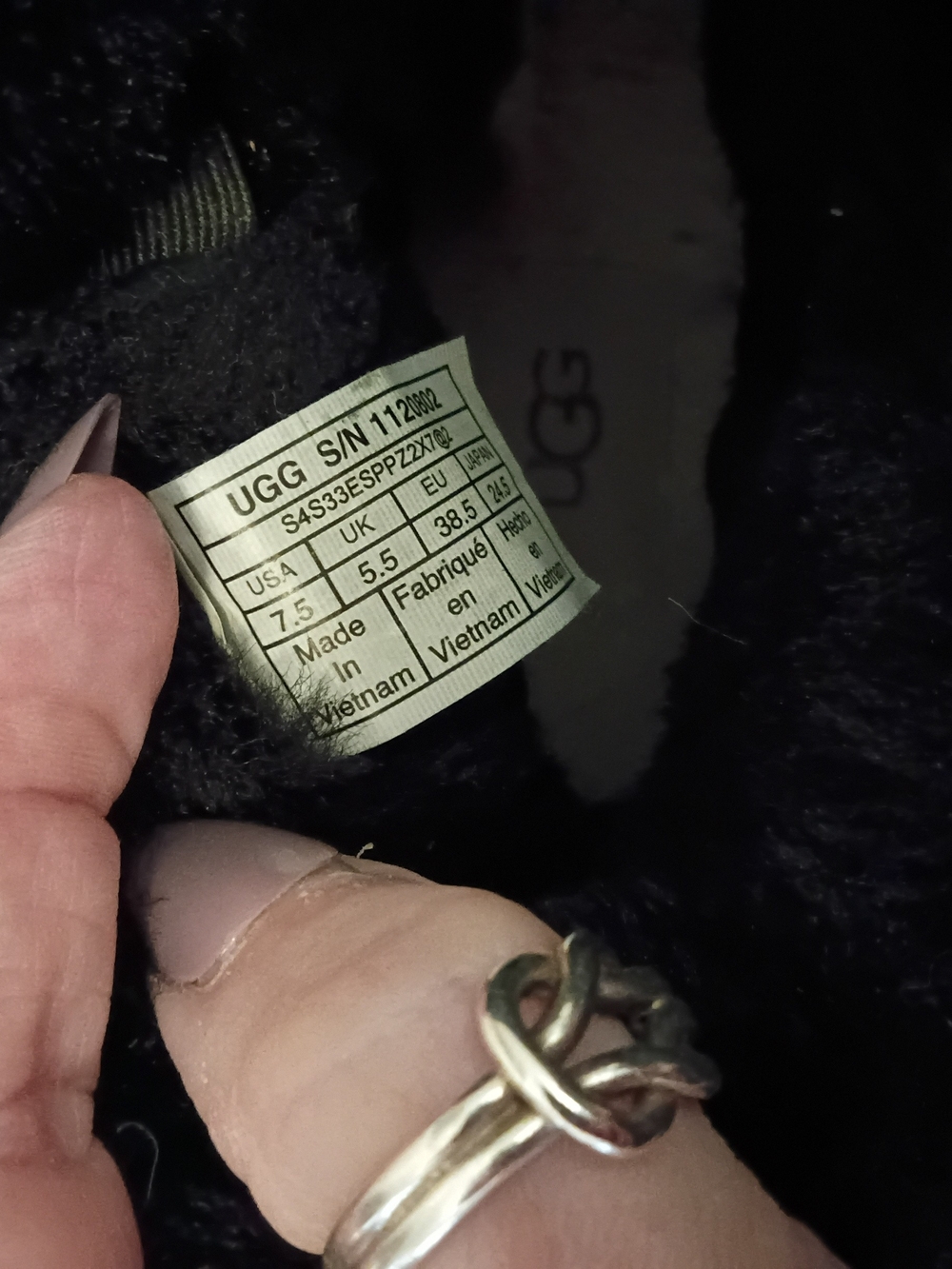 UGG Black Suede Faux-Fur Winter Boot - Picture 7 of 8